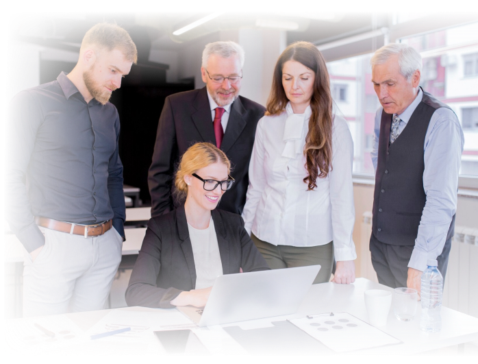 People working on a project